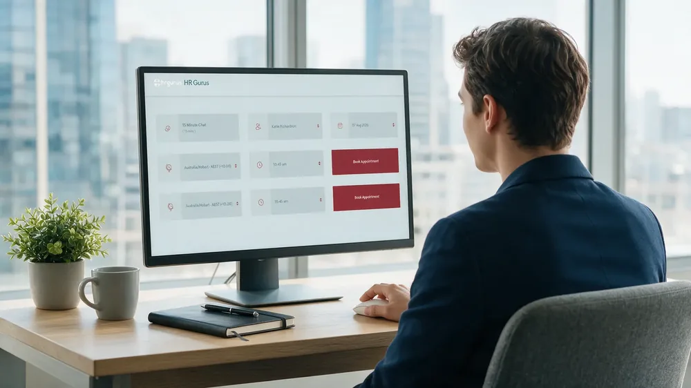 Member booking a 15-minute HR Gurus call