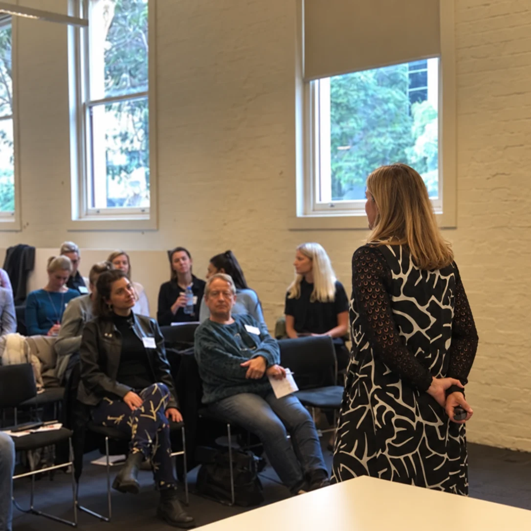 Jessy Warn, HR Gurus Co-Owner, running a workshop for a room of managers